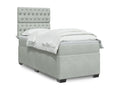 Sommier ¨¤ Vertchez de lit et matelas Gris clair 80x200 cm Velours