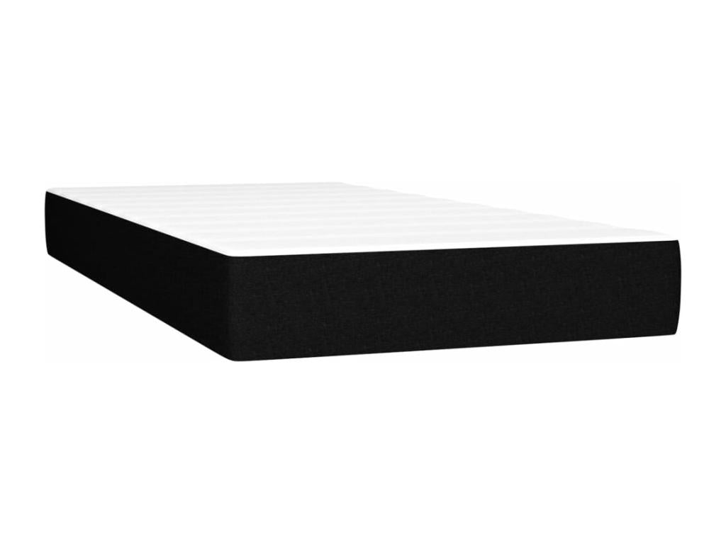 Lit ¨¤ sommier tapissier avec matelas Noir 90x190 cm Tissu