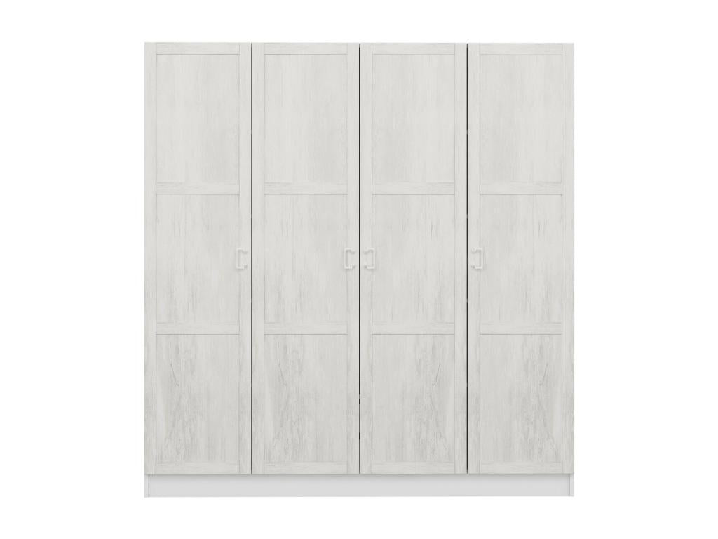 Armoire D¨¦gringol¨¦ 4 portes 2 tiroirs blanc 190x52x180cm
