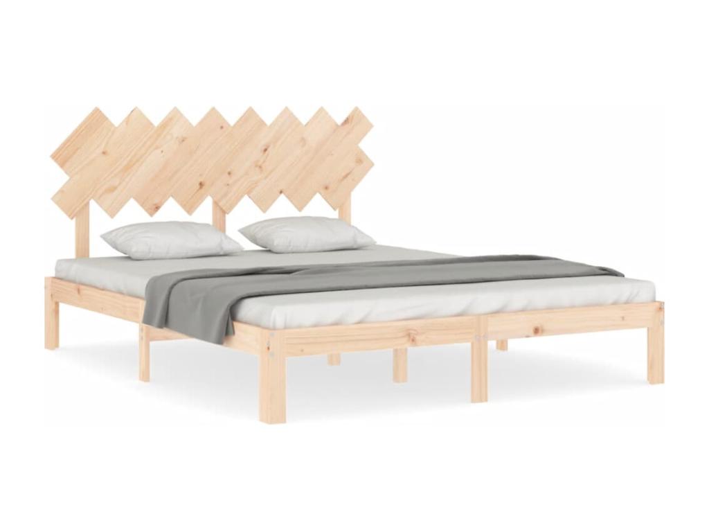 Cadre de lit sans matelas 160x200 cm bois massif de pin
