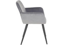 Meublita - Lot de 2 chaises de salle ¨¤ mangeoire en velours gris
