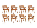 Chaises de jardin avec coussins 8 pcs Bois d'Vertchez solide 25