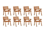 Chaises de jardin avec coussins 8 pcs Bois d'Vertchez solide 25