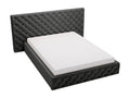 Lit rembourr¨¦ avec rangement - 120x200 - lit double - velours - noir - Madera