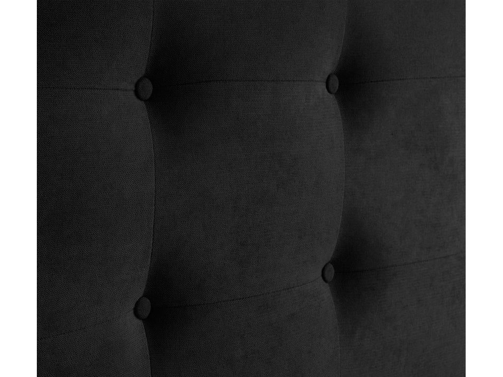 Vertchez Tête de Lit en Tissu Aqualine Capitonn¨¦ 145x115cm avec Pieds Lits 135/140 - Noir